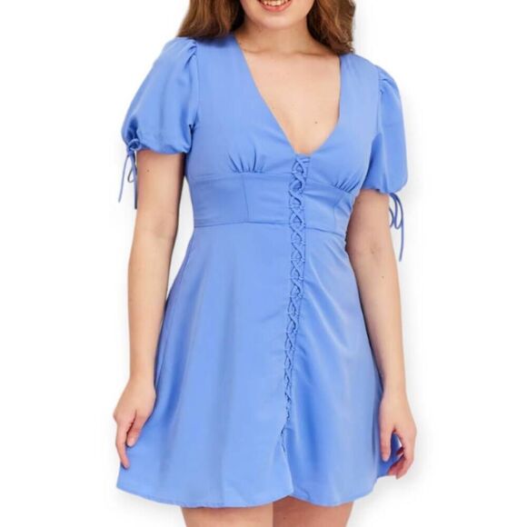 FOREVER 21 PERIWINKLE DRESS SZ.L NWT - Picture 2 of 11